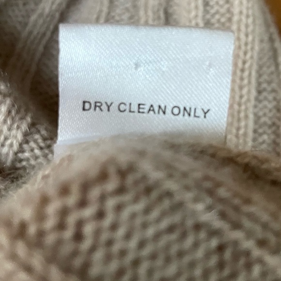 Central Park West 100% Cashmere Ribbed Sleeveless Tunic Cowlneck Sweater Oatmeal - Picture 8 of 11